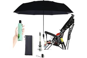 Nakazawa Universal Baby Stroller Sun Protection Parasol, with Umbrella Clip Fixing Device, UPF 90+ UV Protect Pushchair Sun Parasol (Black)