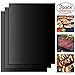 RENOOK BBQ Grill Mat Set of 3-Heavy Duty, 100% Non-Stick Mats Reusable, and Easy to Clean Barbecue Grilling Accessories-15.75x13-Inch,Black