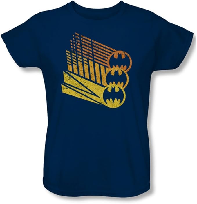Batman Womens Bat Signal Shapes TShirt In Navy Clothing