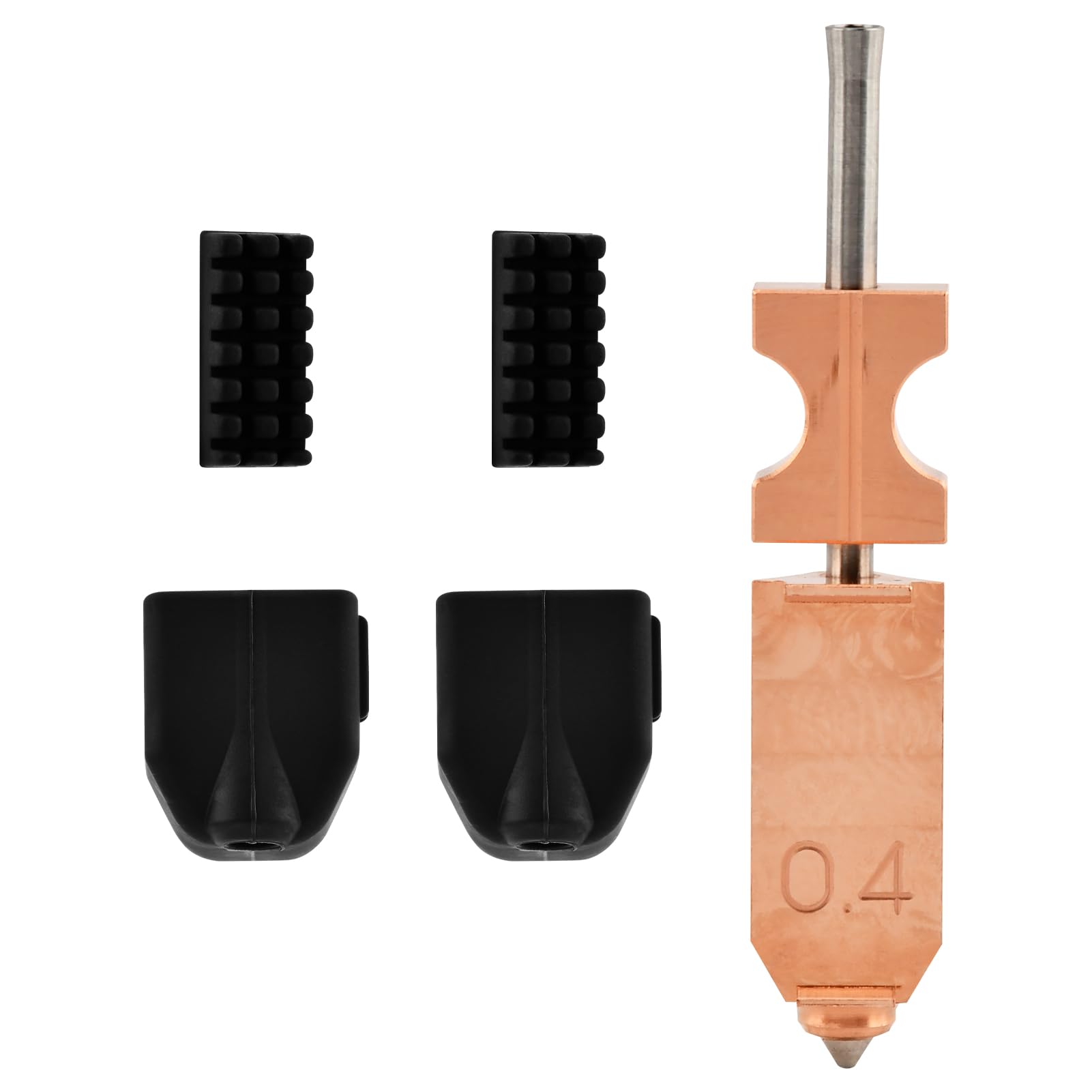Photo 1 of 0.4MM Hotend Kit for FLA-shfor-ge AD5X, Including 2 Silicone Covers and 2 Nozzle Brushes, Quick-Detachable Nozzle Extruder Quick Release No-zzle Heater Block Throat Tube(Color:Gold)