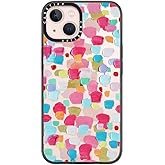 CASETiFY Compact iPhone 13 Case [4 ft. 2X Military Grade Drop Protection/Slim/Lightweight] - Magenta Confetti - Clear Black