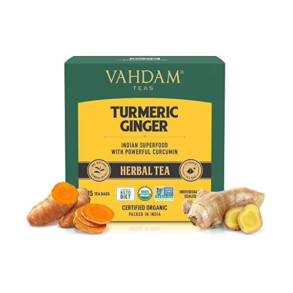 Vahdam Biologico Te Alle Erbe Con Curcuma E Zenzero 30 Bustine Due Potenti Superfood Per Una Deliziosa Tisana Tisana Pro