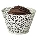 Cosmos ® 24 Pcs Flower Vine Filigree Cutout Lace Cupcake Wrapper Wraps Liner Wedding Party Cake Decoration (White)