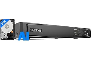 Anpviz AI 12MP 8CH POE NVR (12MP/8MP/6MP/5MP/4MP/3MP/1080P) Smart AI POE Network Video Recorder - Supports up to 8 x 12MP/4K IP Cameras, 8-Channel Power Over Ethernet Pre-Installed 2TB HDD
