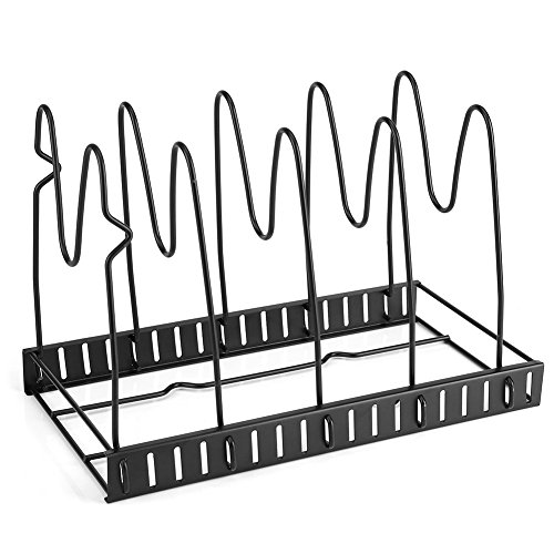 Pan Organizer Rack, 5 Tier Adjustable Kitchen Saucepan Frying Pan Stand Holder Iron Organiser Storage Rack Shelf For Kitchen Counter Top, Heavy-duty - Thumbnail 3