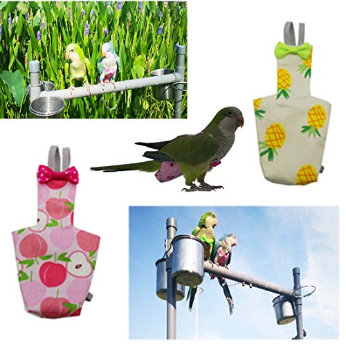3D Stereoscopic Waterproof Washable Reusable Bird Parrot Diaper Flight Suit Nappy,Soft Pet Pee Pad Suitable for Parrot Macaw,African Grey Budgie Parakeet,Cockatoos,Parrot Bird Diaper (XS, fruit) - Thumbnail 5