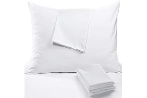 Niagara 4 Pack Pillow Protectors King 20x36 Inches Non-Waterproof White Cases Covers Zippered Set Soft Brushed Microfiber Red