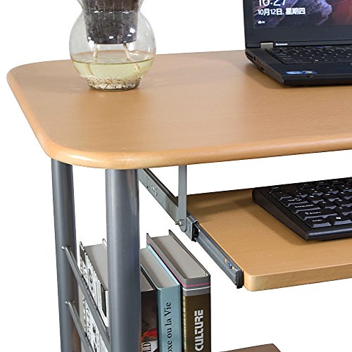 Rolling Computer Desk Laptop PC Table Workstation Study Home Office Furniture - Thumbnail 2