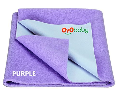 OYO BABY - 100% Waterproof Mattress Protector/16 Cups Water Absorbency/Hypoallergenic/Anti-slip/Crib Sheets/Pads/Absorbent Sheet/Diaper changing pad cover/mat (Large - 140cm X 100cm), Purple - Thumbnail 3