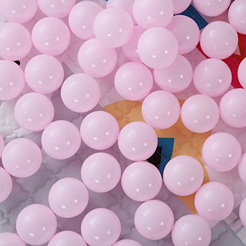 Soft Plastic Kids Play Balls – 2.17 inches - Crush Proof & No Sharp Edges; Ideal for Baby or Toddler Ball Pit, Kiddie Pool, Indoor Playpen & Parties (Light pink-100 Balls)