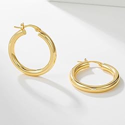 4mm Thick Gold Chunky Earrings Steling Silver Post