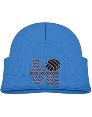 Kids Cool Love Volleyball Sports Vector Casual Flexible Winter Knit Hats/Ski Cap/Beanie/Skully Hat Cap