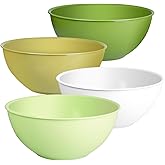 Greentainer 4-Piece Plastic Mixing Bowl Set, 113oz Lightweight Serving Bowls, Large Salad Bowls for Baking,Prepping, Cooking and Serving Food, Dishwasher & Microwave Safe
