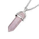 AllRight Vintage Silver Gemstone Necklace Natural Quartz Healing Crystal Pendant Necklace