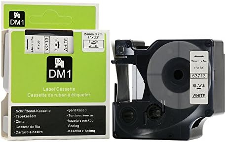 P PUTY 2-Pack 1" Label Tape Compatible DYMO D1 53713 Black on White for DYMO Label Manager 210D 260P 280 PnP 360D 420P 450D 500TS 24mm Length 7m