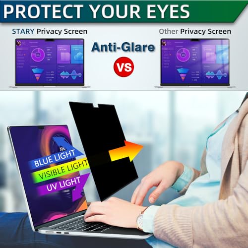 STARY Magnetic Privacy Filter for MacBook Pro 14.2 Inch M5, M4, M3, M2, M1 (2021-2026) - Anti-Glare Screen Protector, Anti-Spy Blue Light Privacy Film, Anti-Fingerprint, Privacy Screen Filter