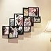 Adeco 10 Openings Decorative Black Wood Wall Hanging Print Picture Photo Cluster Collage Frame - Made to Display Four 8x10, Five 5x7, and One 4x6 Photos