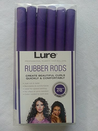 Lure Professional Rubber Hair Rollers - Rubber Rods - 7/8 Inch