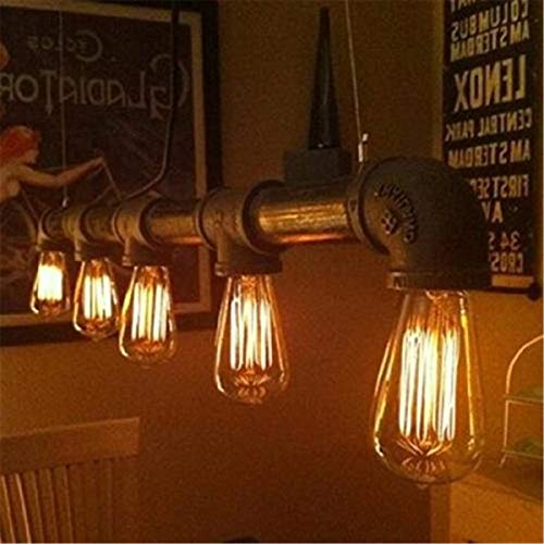 DSYJ for Antique Vintage Incandescent Edison Light Bulb, 60W 110V 2100K E26/E27 ST64 Base Squirrel Cage Filament Lamp Bulb for Home Office Fixtures, Pendant Decorative Ceiling Chandelier, Amber Warm - Thumbnail 2