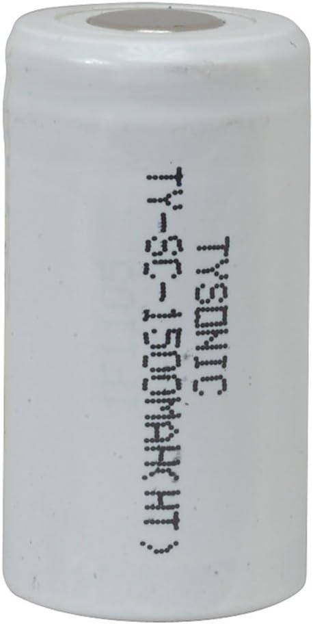 Jameco Reliapro SC-1500 Sub-C Rechargeable NiCd Battery, 1.2V, 1500 mAh, 1.65" L x 0.866" Diameter, Sub-C Size (Pack of 2)