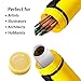 2-Pack Extendable Poster Tubes Expand from 24.5” to 40” with Shoulder Strap | Carry Documents, Blueprints, Drawings and Art | Blue and Yellow Portable Durable Round Storage Cases with Lids and Labels