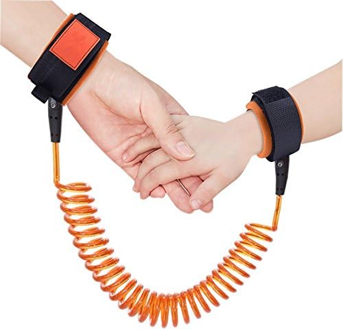 Baby Child Anti Lost Safety Velcro Wrist Link,Child Harness,2.5m (Orange)