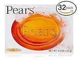 Pears Oil-Clear Soap Each Bar 4.4 Oz (Pack of 32 Bars (100gm Each Bar), Transparent Original Soap)
