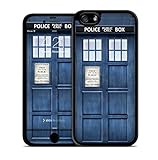iPhone 6 Plus Case, Police Box iphone 6 Plus (5.5) Case & Skin Kit, Protective Hard Back Case w/ TPU Rubber Sides for the iPhone 6+ (5.5 inch) (2014) with Matching Digital Wallpaper and Scratch Protection- Blue Police Call Box
