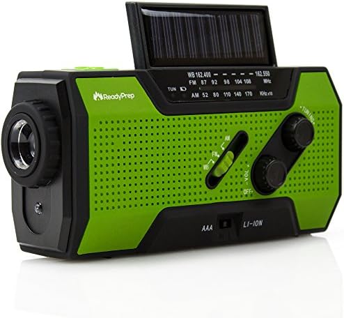 Emergency Weather Radio - AM FM NOAA Portable Radio with Solar and Crank Power for Household Emergency and Outdoor Survival
