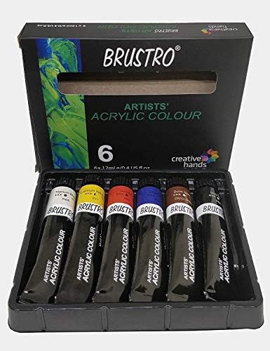 BRUSTRO Artists’ Acrylic Colour Set of 6 Colours X 12ML Tubes