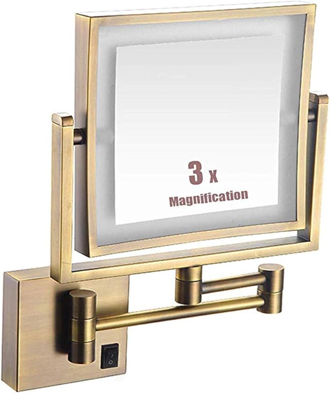 Amazon.com: TTFFTT Wall Mounted Mirrors, LED Lighted Luxury Bathroom ...