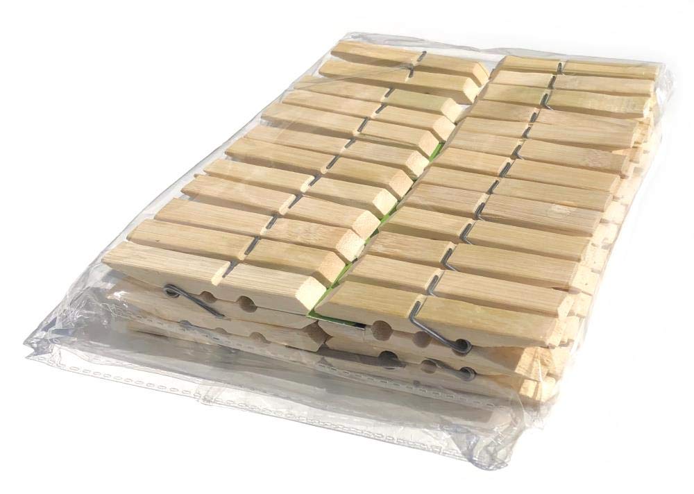 Wooden Bamboo Clothes Pegs – Long – Pack of 50
