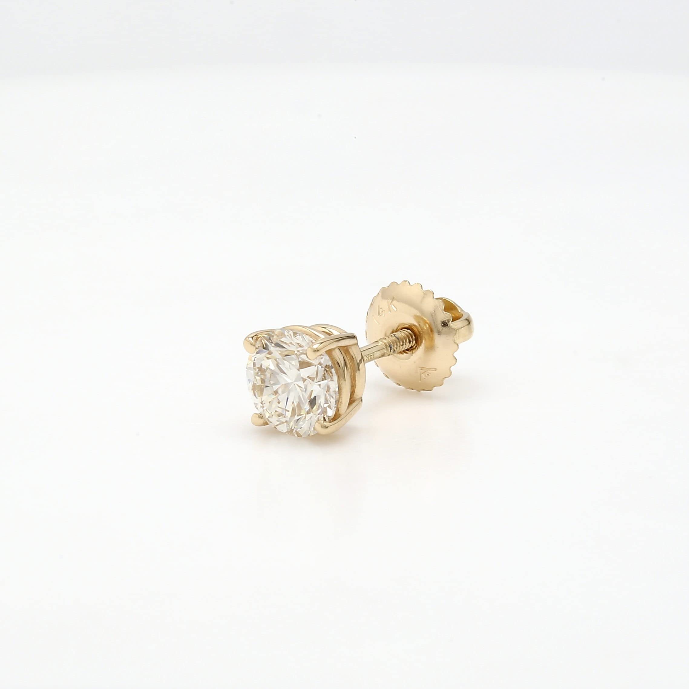 14k Yellow Gold Lab-Grown Diamond Single Stud Earring (0.40 cttw, H-I Color, VS2-SI1 Clarity)