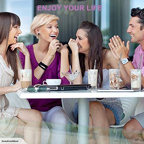 Topgogo Reusable Straws Collapsible,304 Stainless Steel Telescopic Drinking Straw Food-Grade design,Portable Set Hard Case with Cleaning Brush keychain for Travel,Outdoor,Party