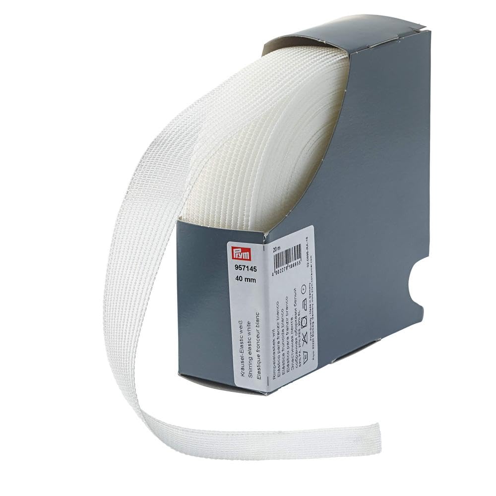 Prym - Prym White (40mm, 20m) Shirring Elastic - 1 Piece