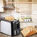 2 Slice Toaster Best Rated Prime Wide Slot Toasters 2 Slice Compact Black Stainless Steel Toaster with Bagel/Defrost/Cancel Function Removable Crumb Tray
