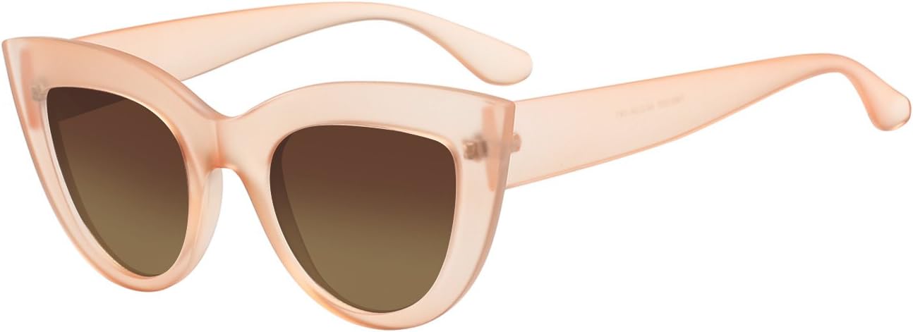 UV Protection Cat Eye Sunglasses,Mirrored Flat Lens Women Fashion Glasses