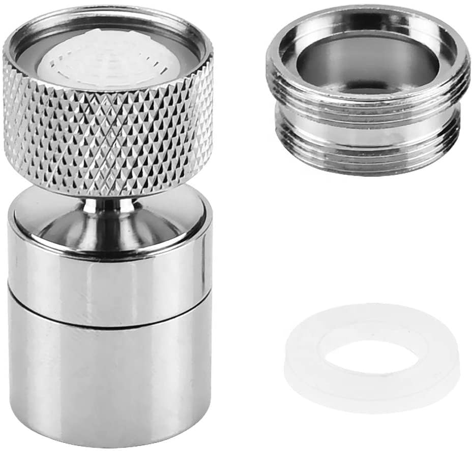 360° Swivel Tap Aerator Water Saving Faucet Adjustable with 2 Modes Kitchen Bathroom Faucet Bubbler Filter with Nozzle Adapter - for Taps with M22 External or M24 Internal Nozzle