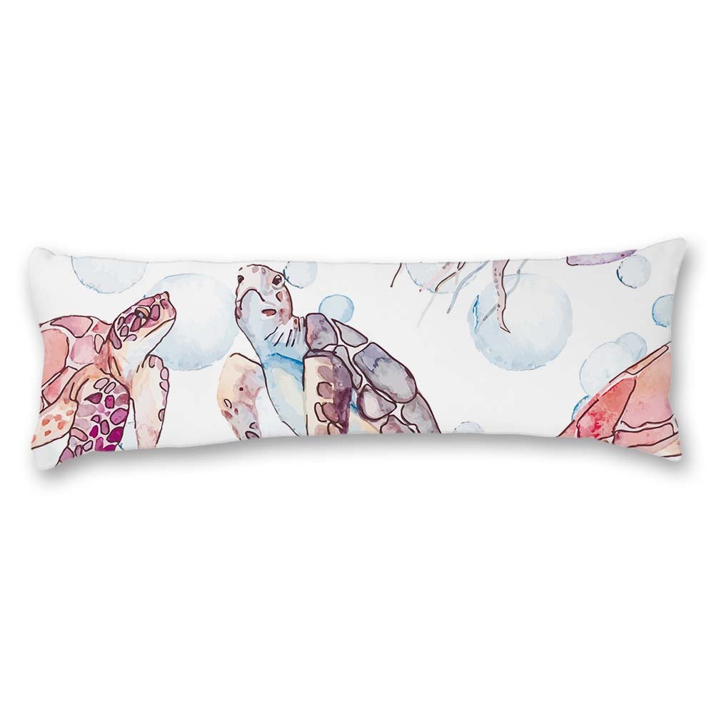 Amazon Com Poieloi Pretty Watercolor Sea Turtle White Body Pillow
