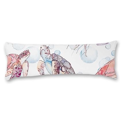 Amazon Com Poieloi Cute Sea Turtle On Seaside Body Pillow Covers