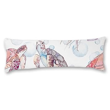 Amazon Com Poieloi Pretty Watercolor Sea Turtle White Body Pillow
