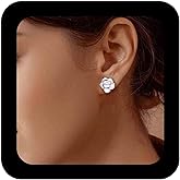 Iaceble Vintage Pearl Flower Earrings Enamel Camellia Stud Earrings Boho White Flower Earrings Pearl Stud Earring Jewelry for Women