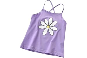 Summer Tank Top for Girls Stripe Sleeveless Spaghetti Strap T-Shirt Cotton Blend Toddler Baby Girls Camisole Undershirt