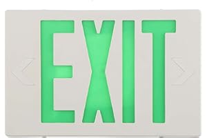 SPECTSUN LIGHTING SPECTSUN Led Exit Sign with Battery Backup, Green Exit Light Combo&Double Sided Exit Sign - 1 Pack, Exit Combo Light/Illuminating Exit Sign Led/Exit Alarm/Fire Exit Sign Light/Lighted Exit Sign