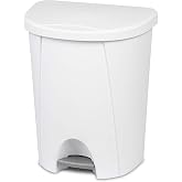 STERILITE 10948004 Step Can, White, 6.6 Gallon