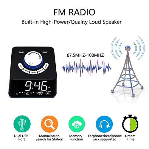 Digital radio alarm clock FM radio, Alarm clocks for bedrooms,Dual