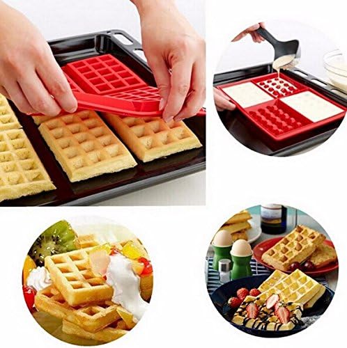 Family Silicone Waffle Mold Maker Pan Microwave Baking Cookie Cake Muffin Bakeware Cooking Tools Kitchen Accessories