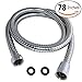 Zitriom Long Handheld Shower Hose 78 inches X 6.5 feet Stainless Steel Replacement with Chrome Finish - Detachable Extension Adapter with Brass Fitting