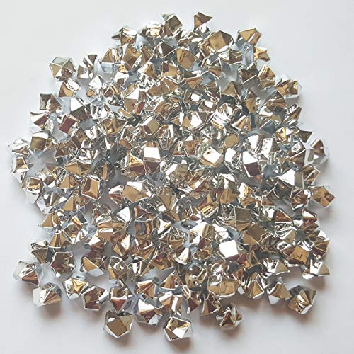 AiFanS 1LB(Approx 755Pcs)Plastic Silver Metallic Nuggets For Table Scatter Decoration or Vase Filler - Thumbnail 3