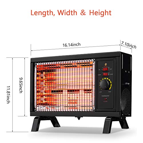 Homeleader ETL Portable Radiant Heater, 1250W/1500W Indoor Space Heater
